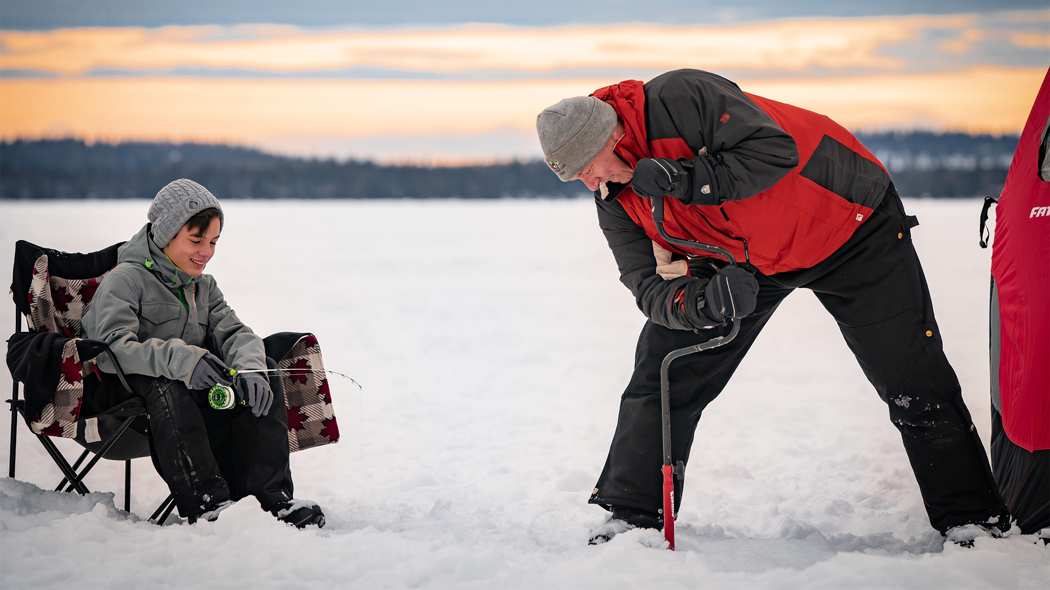 ice fishing Sheridan Lake